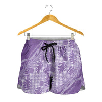 Hawaii Breadfruit Palaka Shorts for Women Poni Maile Lei - Polynesian Pride