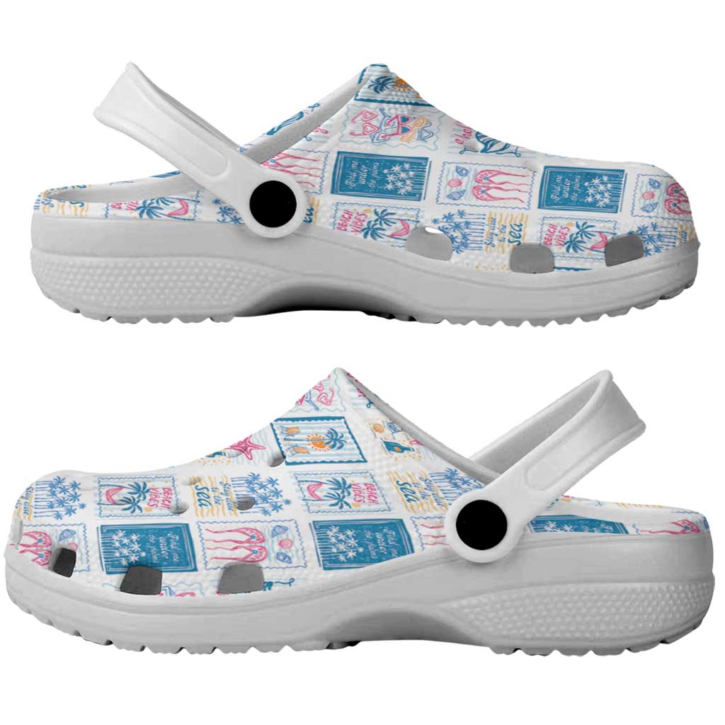 Hawaii Coastal Summer Postcard Clogs Shoes