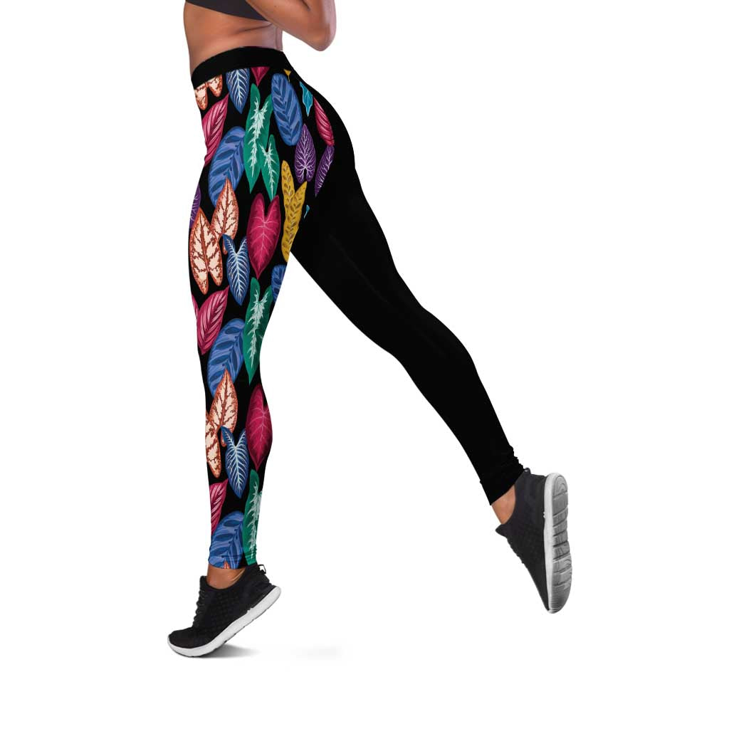 Hawaii Colorful Tropical Leaves Leggings