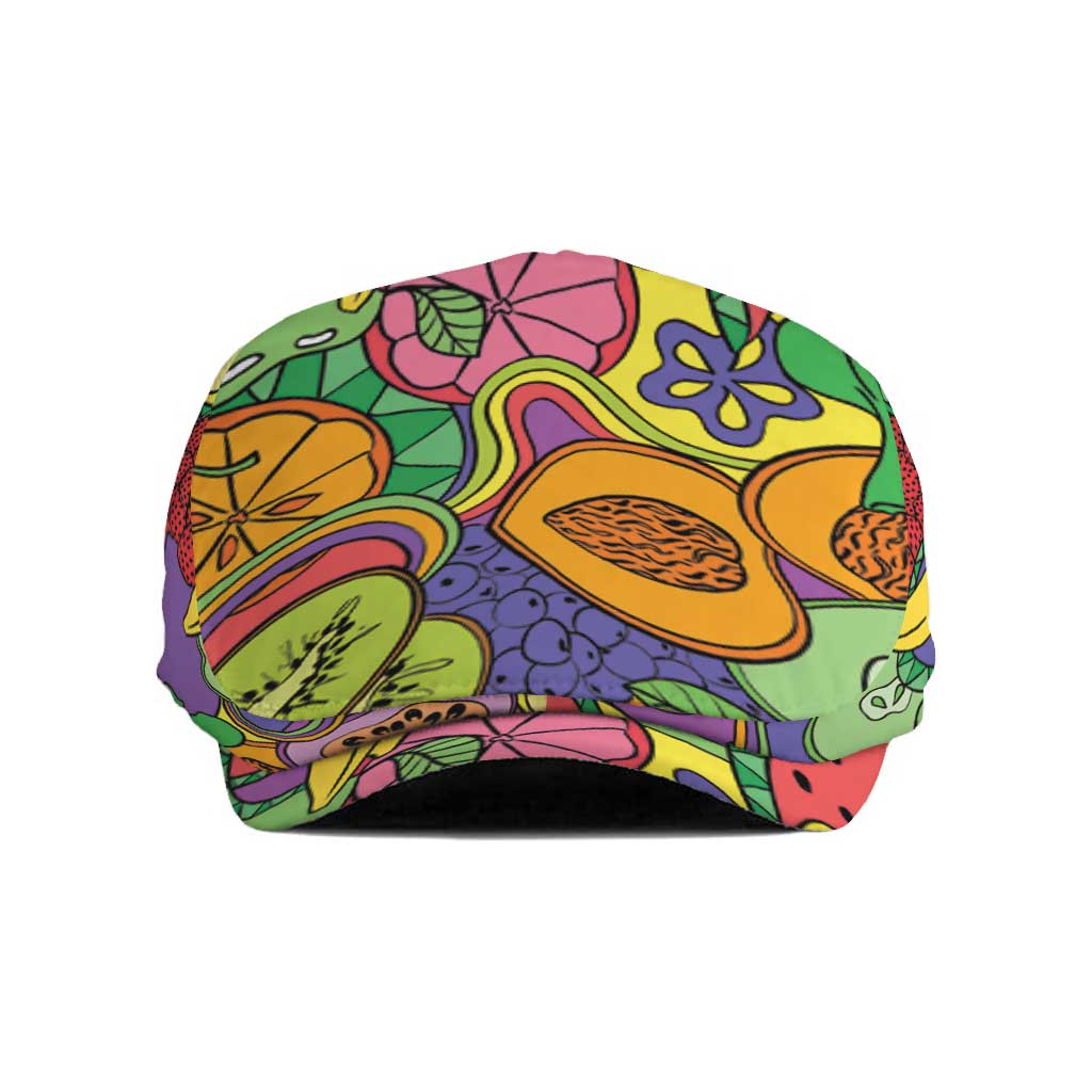 Hawaii Fruits Hippie Style Jeff Hat Vibrant Colorful