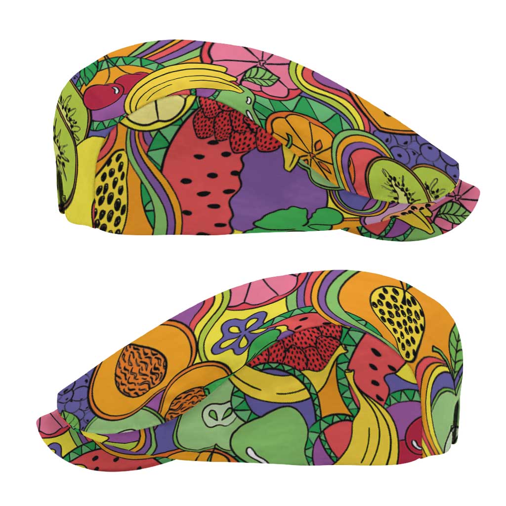 Hawaii Fruits Hippie Style Jeff Hat Vibrant Colorful
