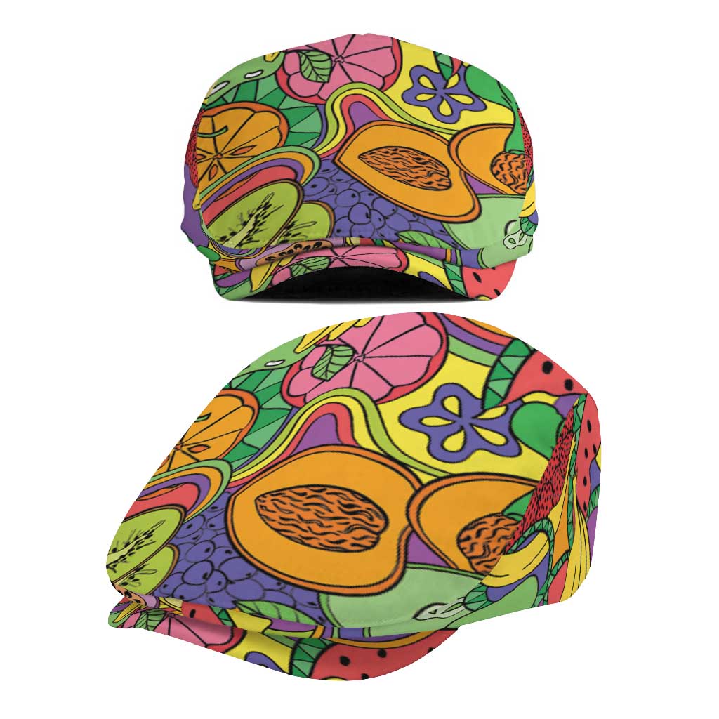 Hawaii Fruits Hippie Style Jeff Hat Vibrant Colorful