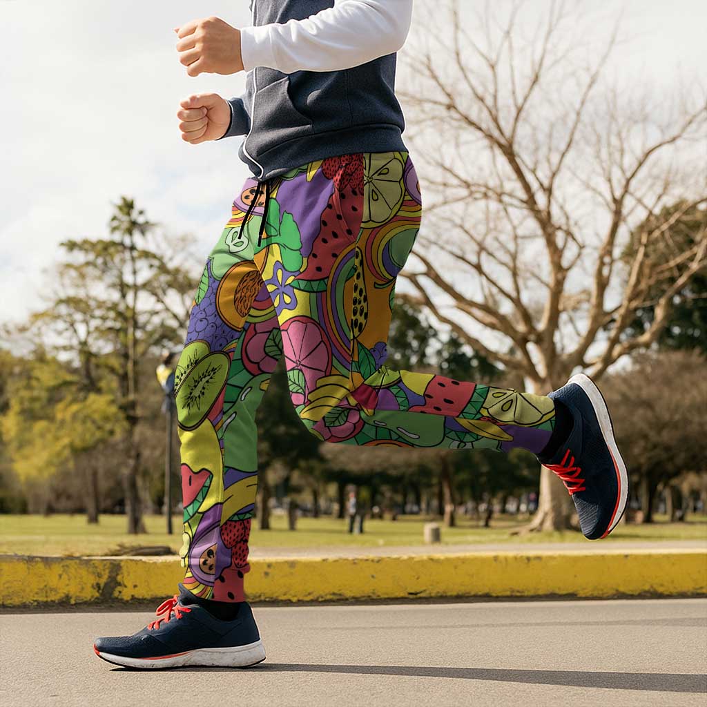 Hawaii Fruits Hippie Style Jogger Pants Vibrant Colorful LT01 - Polynesian Pride