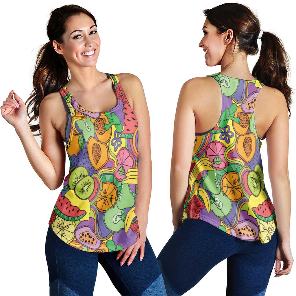 Hawaii Fruits Hippie Style Women Racerback Tank Vibrant Colorful LT01 - Polynesian Pride