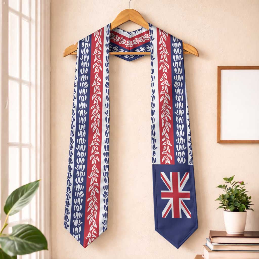 Hawaii Graduation Stole Hawaiian Flag With Leis