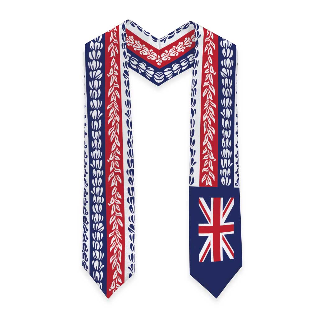 Hawaii Graduation Stole Hawaiian Flag With Leis