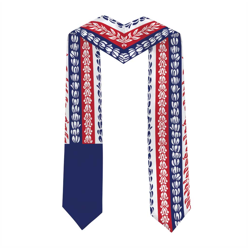 Hawaii Graduation Stole Hawaiian Flag With Leis