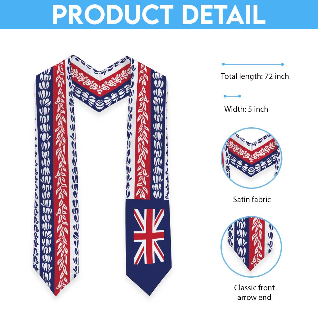 Hawaii Graduation Stole Hawaiian Flag With Leis
