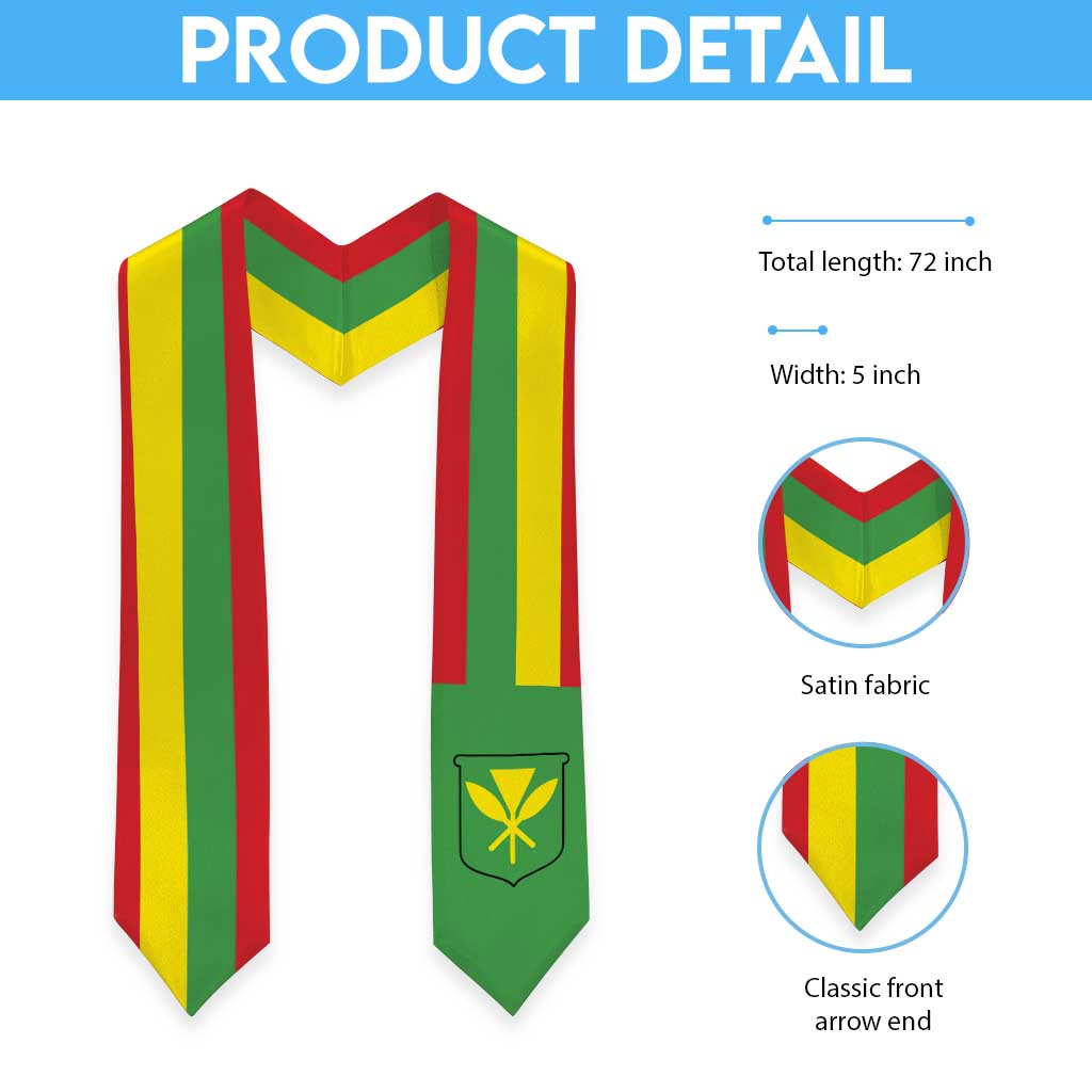 Hawaii Graduation Stole Kanaka Maoli Flag LT05 - Polynesian Pride