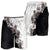 Hawaii Grayscale Hibiscus Flowers Shorts for Men Polynesian Pattern Half Black White Version - Polynesian Pride
