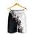 Hawaii Grayscale Hibiscus Flowers Shorts for Men Polynesian Pattern Half Black White Version - Polynesian Pride