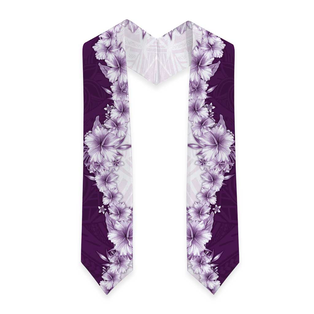 Hawaii Hibiscus Flowers Graduation Stole Purple Polynesian Pattern LT05 - Polynesian Pride