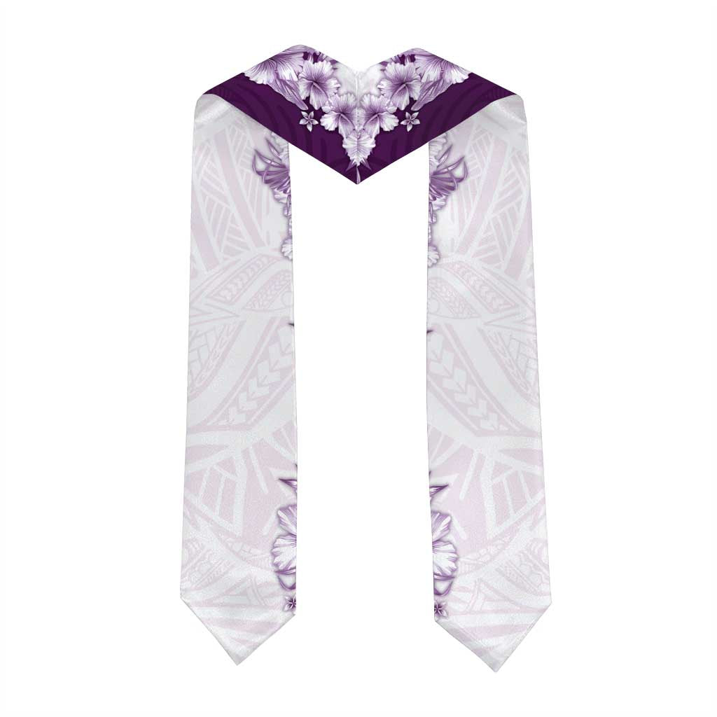 Hawaii Hibiscus Flowers Graduation Stole Purple Polynesian Pattern LT05 - Polynesian Pride