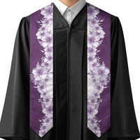 Hawaii Hibiscus Flowers Graduation Stole Purple Polynesian Pattern LT05 - Polynesian Pride