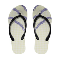 Hawaii Honohono Palaka Motifs Flip Flops Hawaiian Orchid Lei