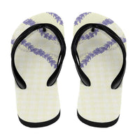 Hawaii Honohono Palaka Motifs Flip Flops Hawaiian Orchid Lei
