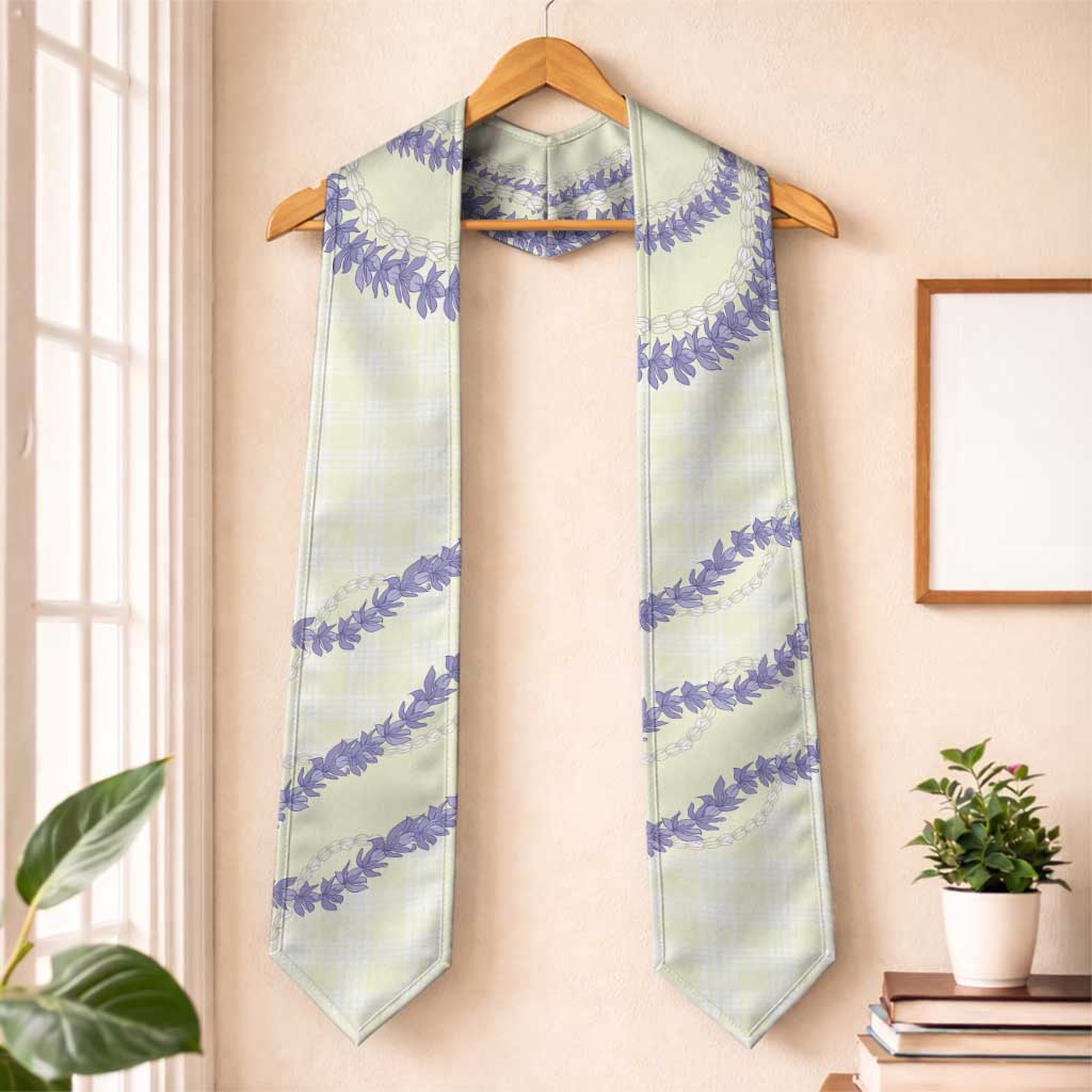 Hawaii Honohono Palaka Motifs Graduation Stole Hawaiian Orchid Lei LT14 One Size Cream - Polynesian Pride