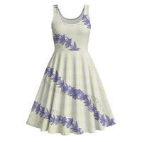 Hawaii Honohono Palaka Motifs Midi Dress Hawaiian Orchid Lei