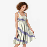Hawaii Honohono Palaka Motifs Midi Dress Hawaiian Orchid Lei