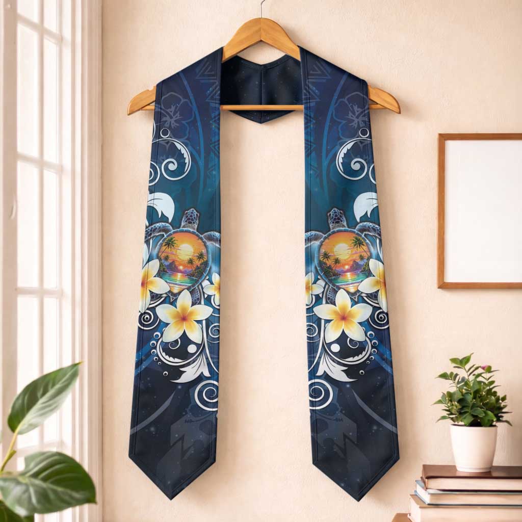 Hawaii Honu Graduation Stole Polynesian Curves Plumeria