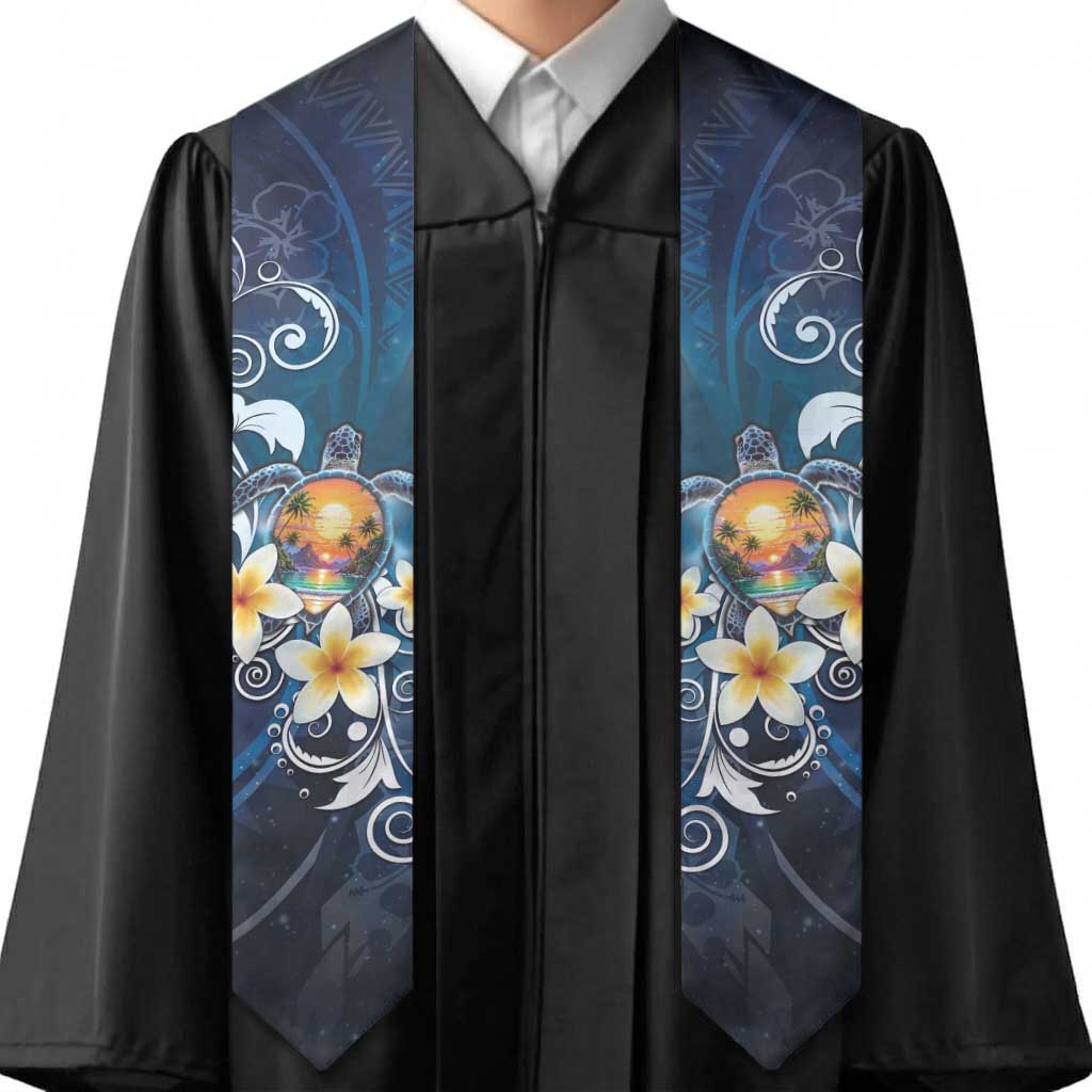 Hawaii Honu Graduation Stole Polynesian Curves Plumeria LT05 - Polynesian Pride
