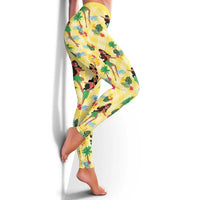 Hawaii Hula Girl Tropical Leggings Yellow Palaka