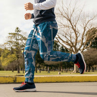 Hawaii Japanese Culture Blue Jogger Pants Spring Cranes Aloha Pattern LT01 - Polynesian Pride