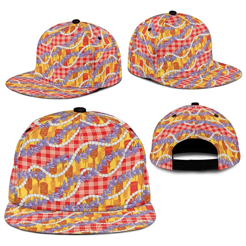 Hawaii Kahili Palaka Motifs Snapback Cap Hawaiian Honohono Pikake Lei LT14 - Polynesian Pride