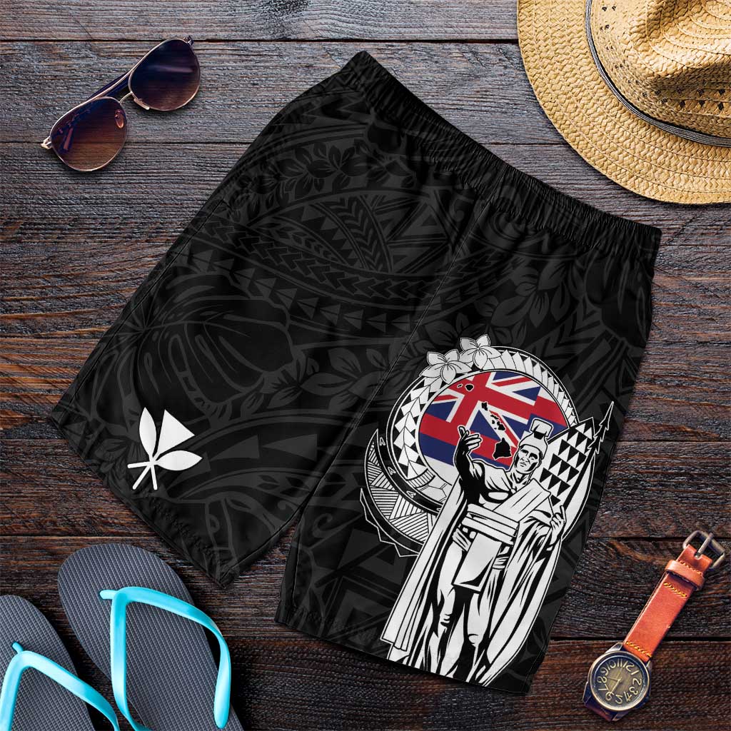 Hawaii King Kamehameha Shorts for Men Flag Polynesian Pattern