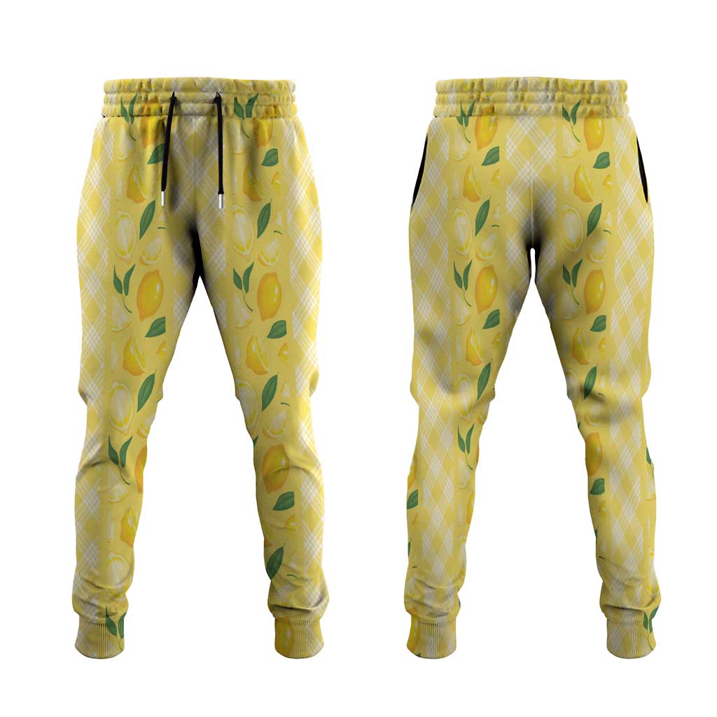 Hawaii Lemon Palaka Jogger Pants Striped Stylized