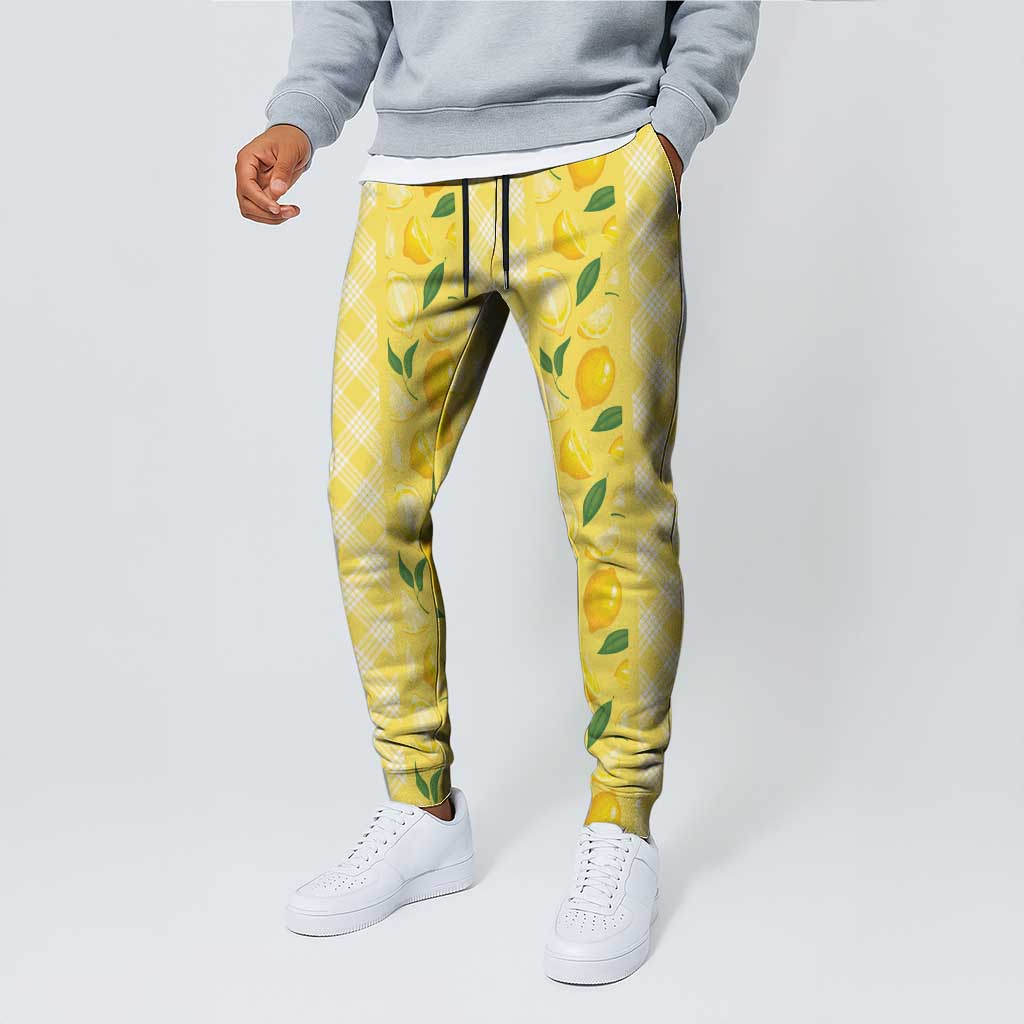 Hawaii Lemon Palaka Jogger Pants Striped Stylized