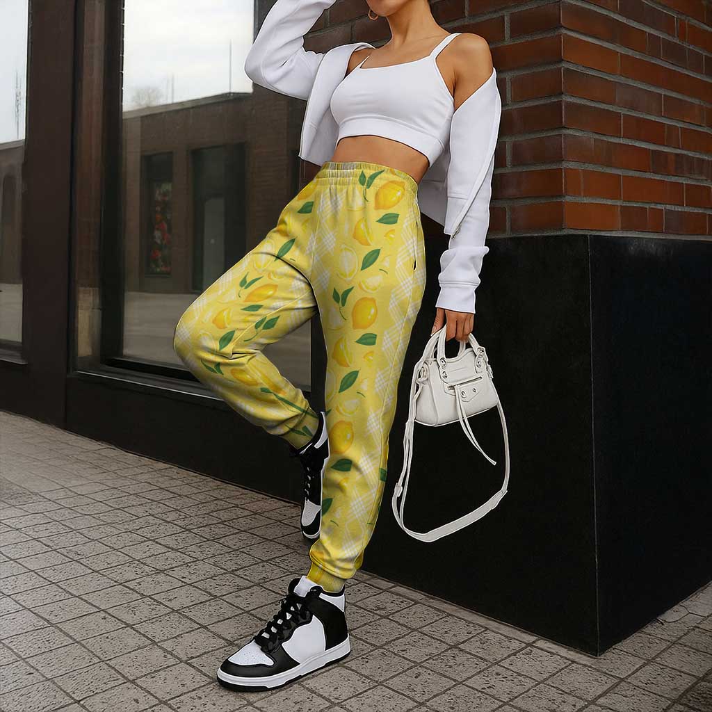 Hawaii Lemon Palaka Jogger Pants Striped Stylized