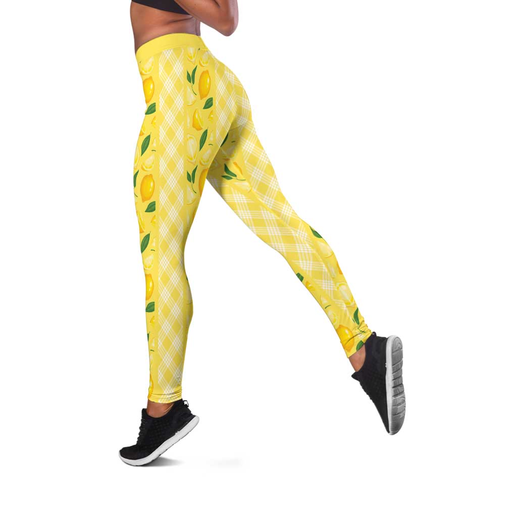 Hawaii Lemon Palaka Leggings Striped Stylized