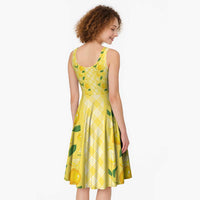 Hawaii Lemon Palaka Midi Dress Striped Stylized LT01 - Polynesian Pride