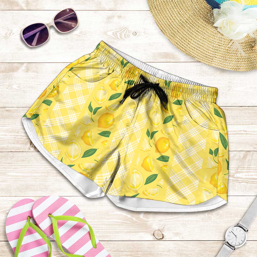 Hawaii Lemon Palaka Shorts for Women Striped Stylized