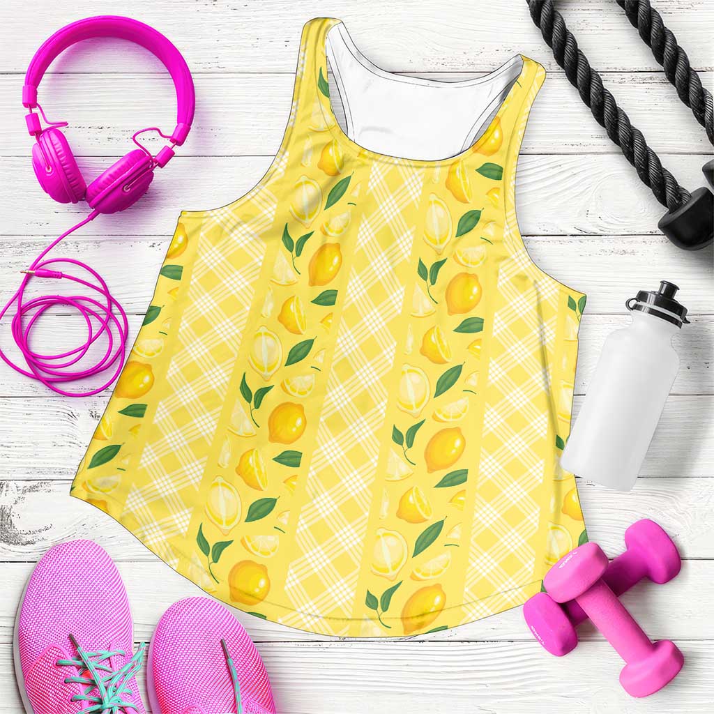 Hawaii Lemon Palaka Women Racerback Tank Striped Stylized