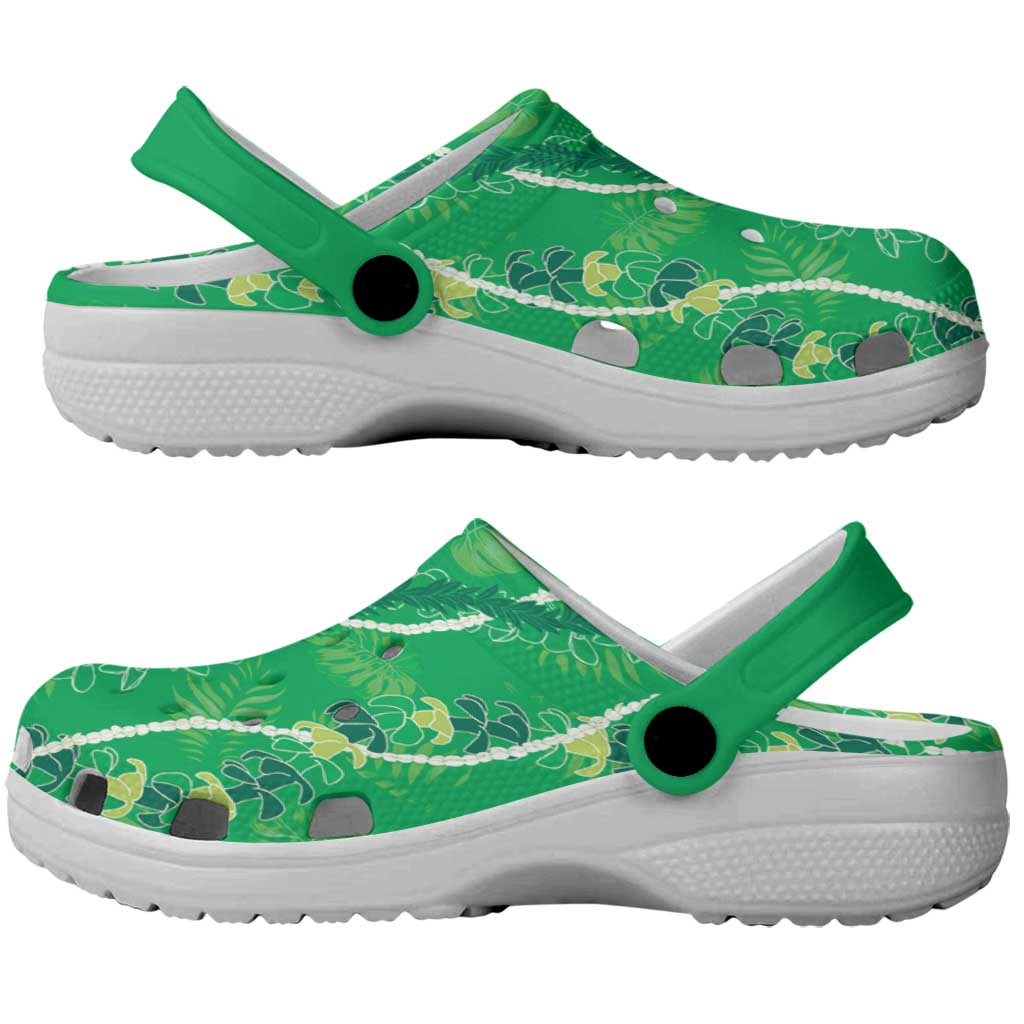monstera clogs Hawaii Maile Lei Clogs Shoes With Green Monstera Pattern