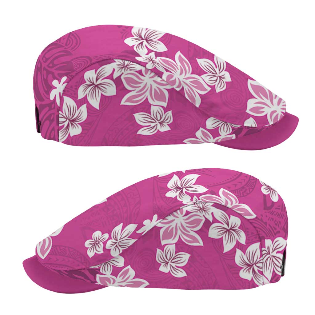 Hawaii Monstera Deliciosa Jeff Hat Pink Plumeria Polynesian Pattern - Polynesian Pride