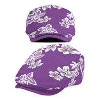 Hawaii Monstera Deliciosa Jeff Hat Purple Plumeria Polynesian Pattern - Polynesian Pride