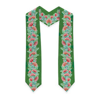 Hawaii Ohia Lehua Graduation Stole Tropical Vibes Green LT05 - Polynesian Pride