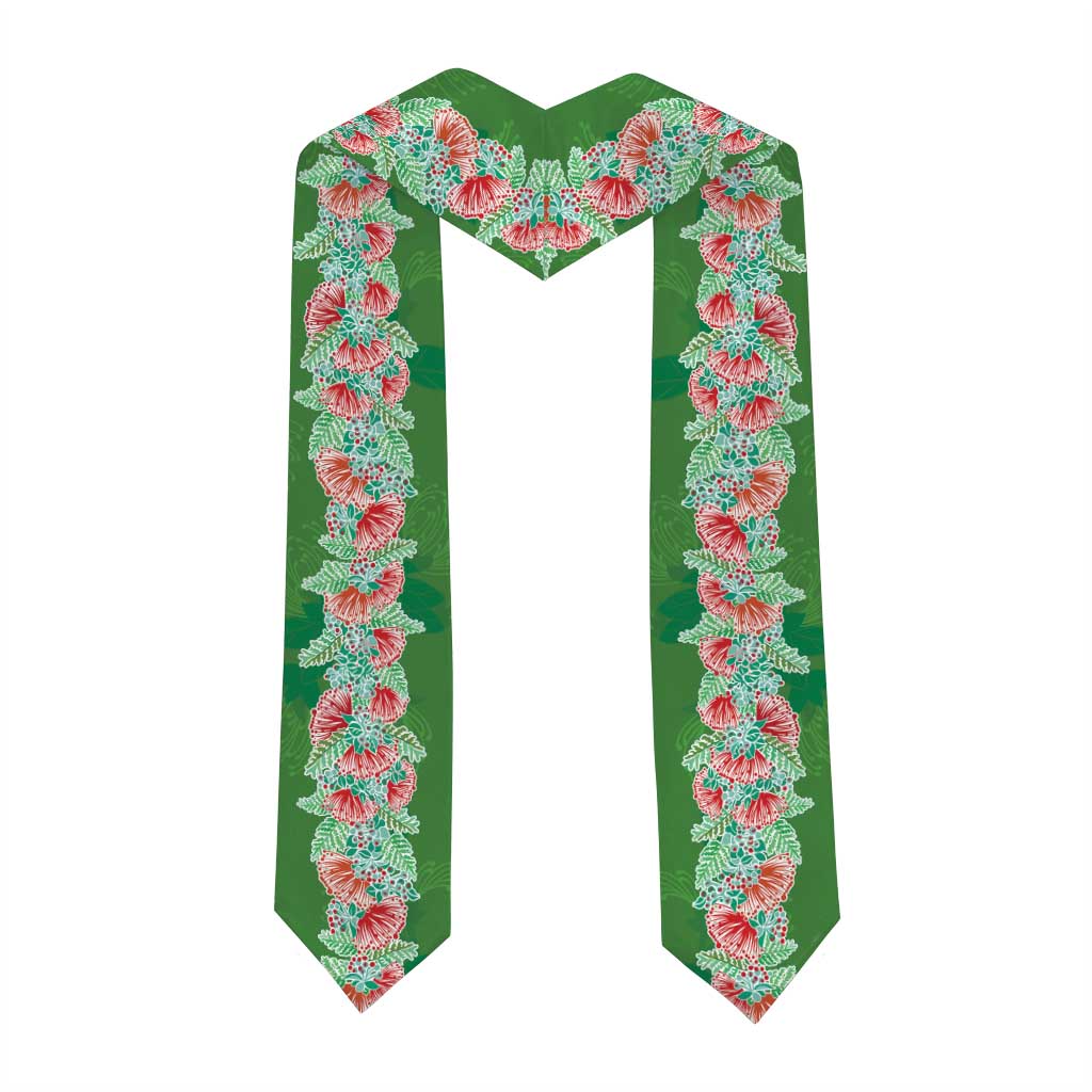 Hawaii Ohia Lehua Graduation Stole Tropical Vibes Green LT05 - Polynesian Pride