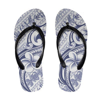 Hawaii Plumeria Lokelani Pikake Lei Flip Flops Navy Blue Polynesian Tattoo