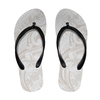 Hawaii Plumeria Lokelani Pikake Lei Flip Flops Sandy Beige Polynesian Tattoo