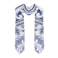 Hawaii Plumeria Lokelani Pikake Lei Graduation Stole Navy Blue Polynesian Tattoo