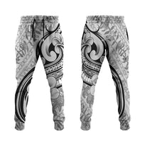 Hawaii Plumeria Lokelani Pikake Lei Jogger Pants Ele'ele Polynesian Tattoo