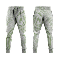 Hawaii Plumeria Lokelani Pikake Lei Jogger Pants Oma'oma'o Polynesian Tattoo