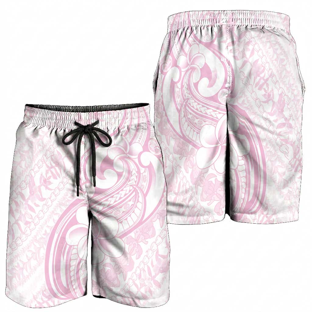 Hawaii Plumeria Lokelani Pikake Lei Shorts for Men Poni Mama Polynesian Tattoo