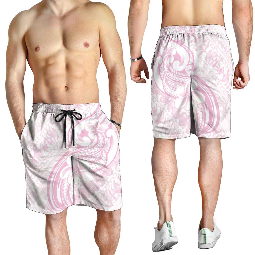 Hawaii Plumeria Lokelani Pikake Lei Shorts for Men Poni Mama Polynesian Tattoo