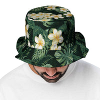 Hawaii Plumeria Tropical Leaves Bucket Hat Monstera Calathea Palm Fronds
