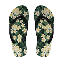 Hawaii Plumeria Tropical Leaves Flip Flops Monstera Calathea Palm Fronds